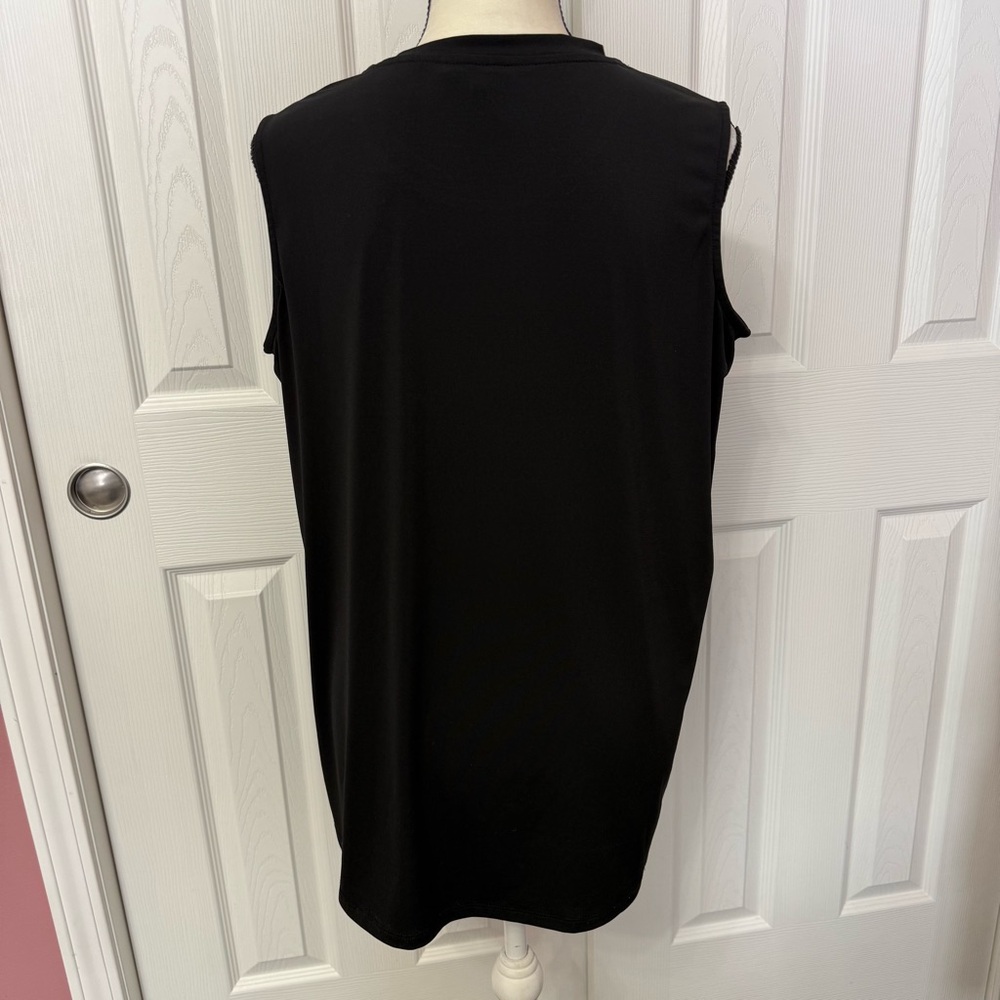 Wynne Layers Black Sleeveless Stretchy Polyester Tunic Top Sz. M #2261 - Picture 2 of 7